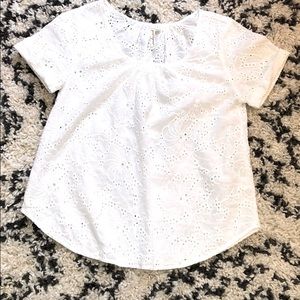 White lace top grand & greene small 100% cotton.